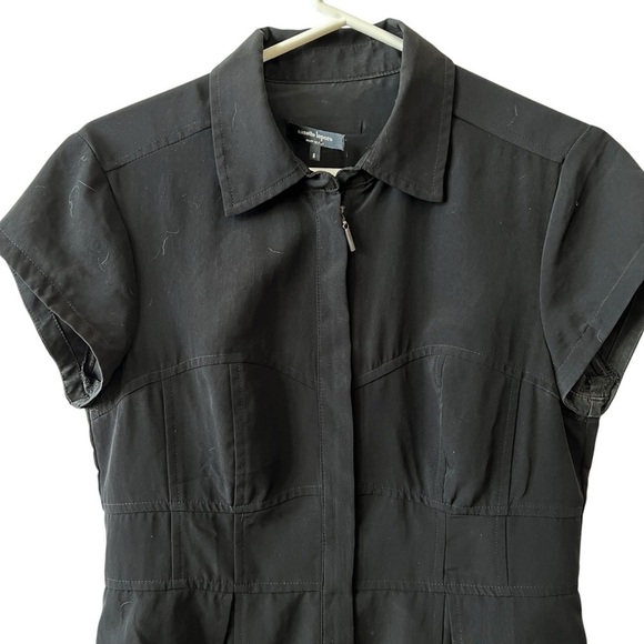 NANETTE LEPORE DRESS BLACK 8 ZIP FRONT SPORTY PICKLEBALL COASTAL GRANDMA CA… - Picture 3 of 13